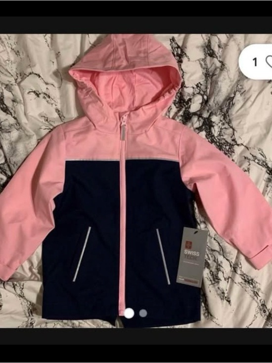 Swiss Tech Other - Swiss Tech Girls' Pink & Navy Hooded Rain Jacket